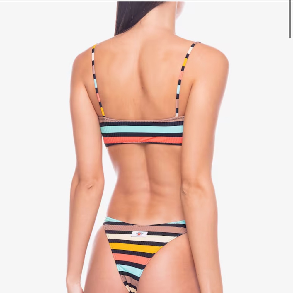 Striped Multicolor Bikini Set NWT - Picture 3 of 5